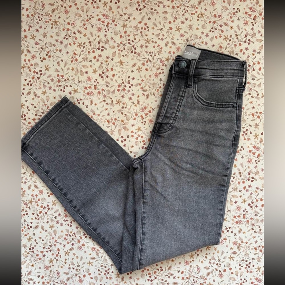 Everlane Women's High Rise Slim Straight Black Jeans Size 23